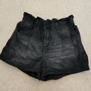 Fashionable high waisted black denim boutique jean shorts!